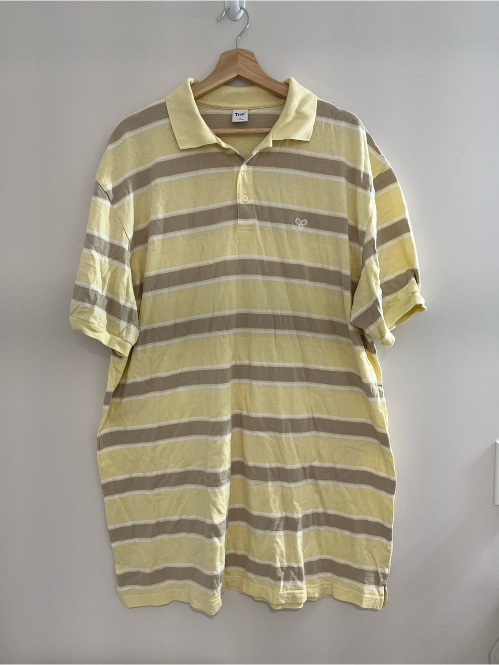 Oversized TNA Yellow Striped Polo Shirt Dress Size 3X